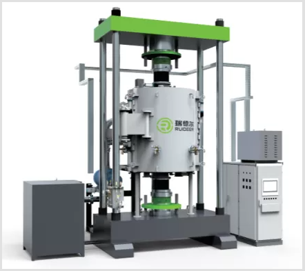 Một lò nghiền nén ép nóng chân không với nhiệt độ hoạt động tối đa là 2200 °C